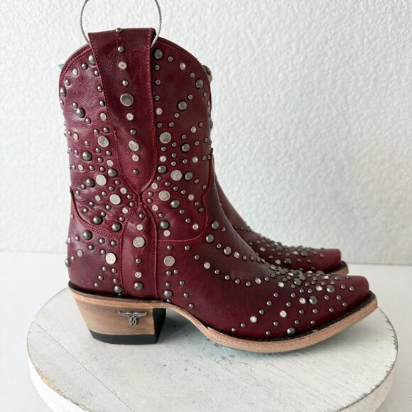 NEW Lane SPARKS FLY Womens Cowboy Bootie 5 Red Western Cowgirl Boots Pointed Toe - Picture 2 of 10
